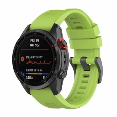 By Qubix - Geschikt voor Garmin bandje - 22mm Quickfit - Siliconen sportbandje - Groen - Geschikt voor Garmin Fenix 8 / 8 Pro - 47mm