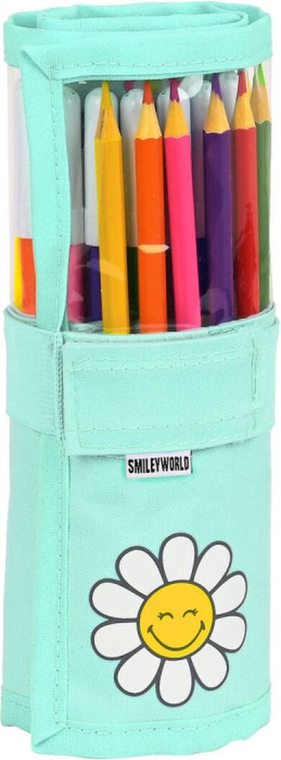 Schooletui met Accessoires Smiley Summer fun Furling Turkoois (27 Onderdelen)