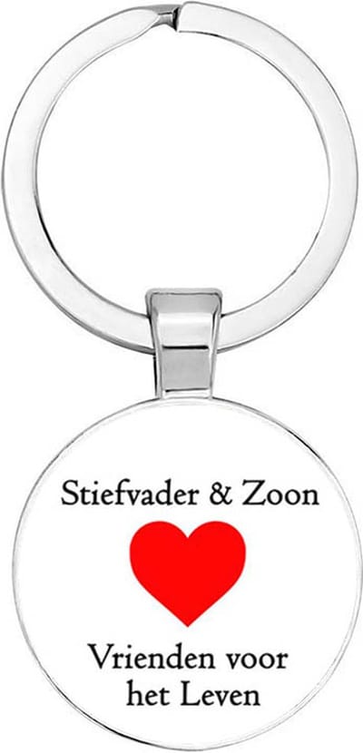 Akyol - Stiefvader & zoon vrienden voor het leven Sleutelhanger - Papa/Vader - Stiefvader - Leuk kado voor je stiefvader om te geven - 2,5 x 2,5 CM