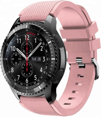 Cadorabo TPU bandje met metalen sluiting 22mm geschikt voor Samsung Galaxy Gear S3 / Gear 2 in ROZE - Vervangingsmanchet geschikt voor Huawei Watch GT geschikt voor Watch 2 Pro geschikt voor Ticwatch Pro enz.