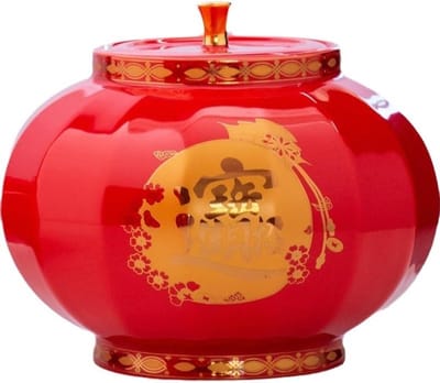 Creatieve lantaarn bulk thee opslag container pot keramiek kleine verzegelde pot Chinese retro lege pot thee set Koffiedikopslag(Single can)