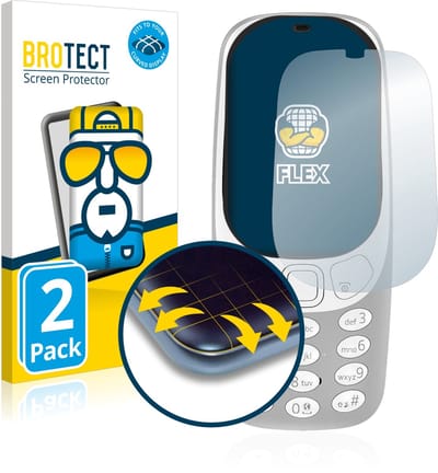 BROTECT - Screenprotector voor Nokia 3310 (2017) - Folie Beschermfolie transparant volledig dekking - 2 Stuks