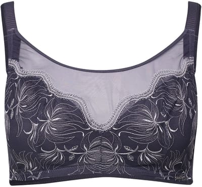 TruYou - Dames - Bralette borduursel zonder beugels - Antraciet - Maat 95B