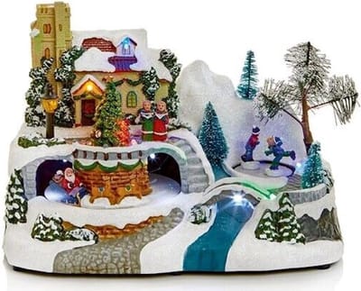 Magische LED Kerstscène: Geanimeerd Dorp Met Draaitafels En Sneeuwplezier!
