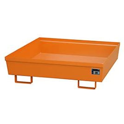 BAUER AO-4/A opvangbak, staal, 280 l, B 1200 x D 1200 x H 335 mm, oranje