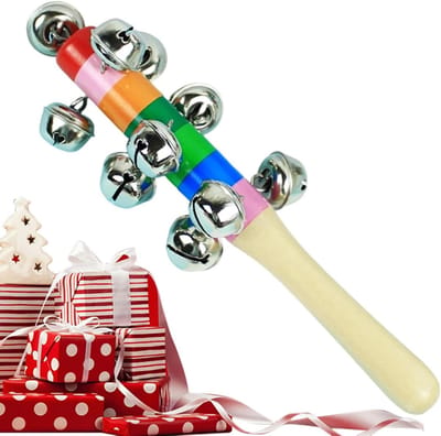 Muzikale Klokken - Handbellen Speelgoed - Muziek Educatie - Regenboog Kleurverloop - 18.9 cm - Multicolor