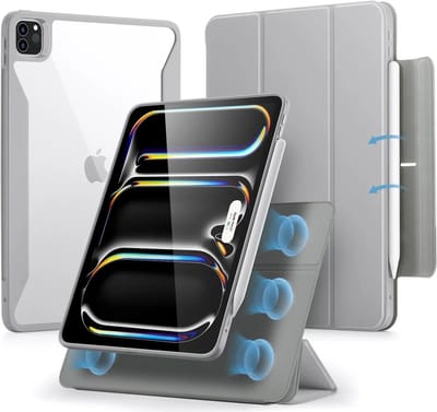 ESR Hoes Geschikt voor iPad Pro 11 (2024/2025) - Rebound Hybrid 360 - Book Case - Sleep/Wake - Grijs
