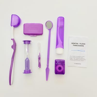Ensemble orthodontique de soins bucco-dentaires, 5 couleurs, huit pièces, brosse à dents à poils souples, rétracteur de fil dentaire