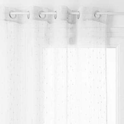 Anissa Gordijn - Vitrage Gordijnen - Sheer Curtains – Transparante Raamgordijnen - Lichtdoorlatend Gordijn voor Woonkamer & Slaapkamer - Polyester - 140 x 240 cm - Wit