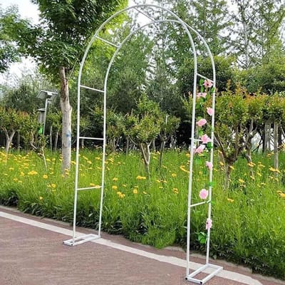 Rozenboog Metaal - Bruiloftsboog Tuinboog - Klimplanten Ondersteunen - Gepoedercoat Staal - 3m x 2.2m - Wit