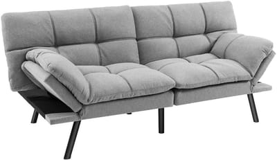 Slaapbank - Uitklapbaar - Slaapstoel - Logeerbed - Zetelbed - Slaapfauteuil - Vouwbed - 2 persoons - Zeer comfortabel - Grijs