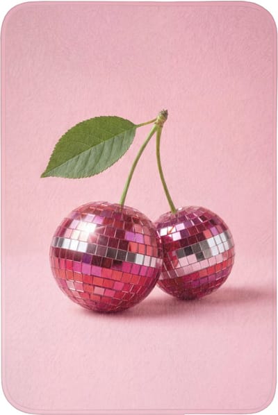 Badmat 60x90 cm - Antislip - Disco - Kersen - Roze - Badmatten voor badkamer - Badkamermat - Douchemat - Badkamer mat