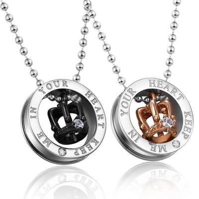 Keep Me In Your Heart Ketting Set voor Hem en Haar - Valentijn Cadeautje voor Stellen - Valentijnsdag - Valentijn Cadeautje voor Mannen