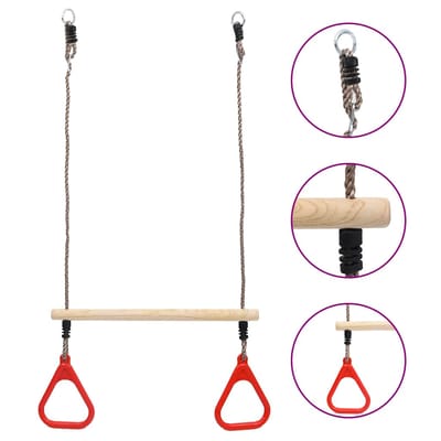 vidaXL - Trapezestang - met - ringen