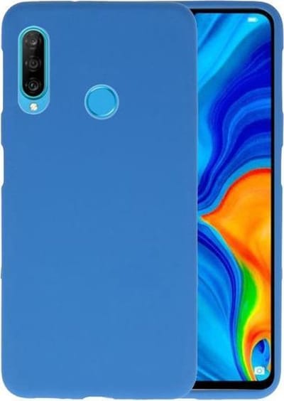 Bestcases Color Telefoonhoesje - Backcover Hoesje - Siliconen Case Back Cover voor Huawei P30 Lite - Navy