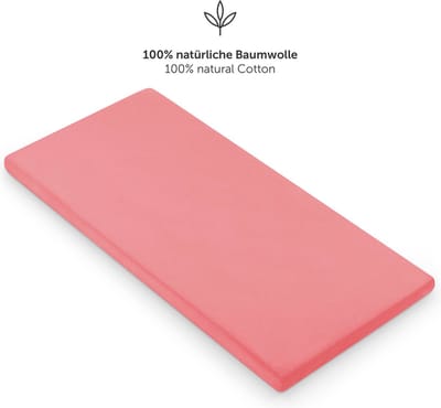 Laleni Jersey Baby/Kind Hoeslaken - Actief Ademend - Oeko-Tex Certificeerd - Babybed, Wieg, Kinderbed 28-30 x 73-76 x 10cm, koraal, ovaal