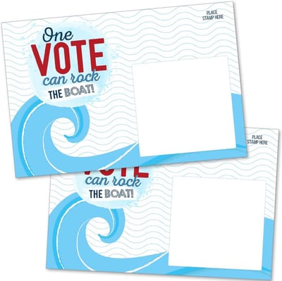 100 Stuks Verkiezingspostkaarten 4x6 inch - Stem Zeer Motivatie - Rood, Wit en Blauw Thema