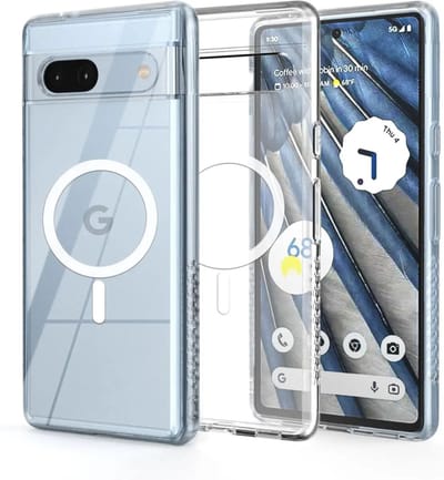 Hoesje Geschikt voor Google Pixel 7a - Compatibel met MagSafe - Hard Back Cover met Magneet - Transparant