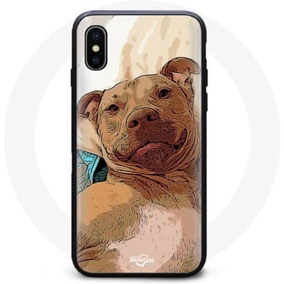 Coque - Pitbull mignon - Iphone XS Max - Souple - Noir - Mixte