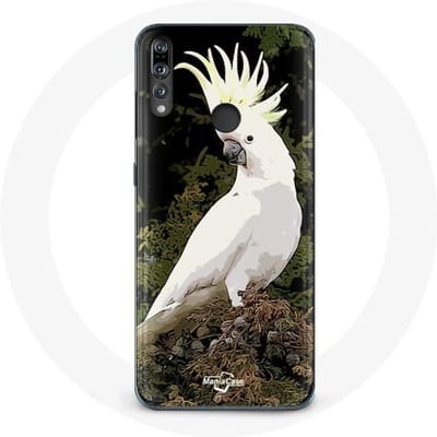 Coque - Cacatoes - Huawei p30 lite - Blanc - Souple - Perroquets sur l'arbre blanc