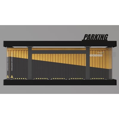 1/64 Vijf Auto Parkeergarage Miniatuur Scène Model Legering Auto Model Opslag Display
