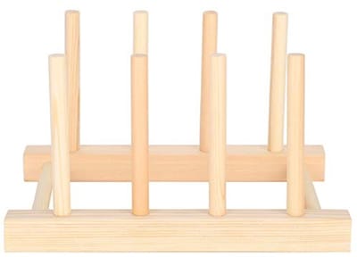 Dailygoods- Keukenkastorganizer - Houten Opbergrek - Ruimtebesparend - Opvouwbaar - Voor Borden/Kopjes - Compact en Praktisch