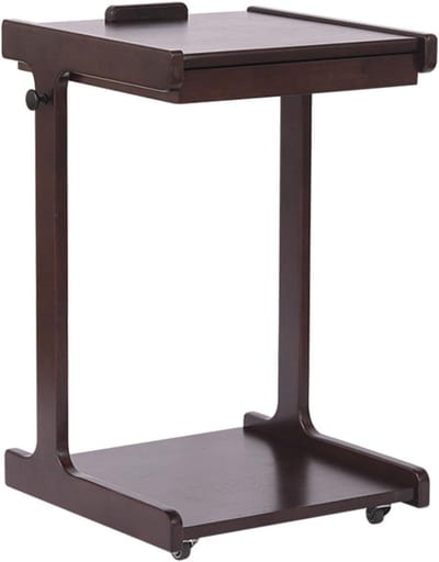 C-vormige bijzettafel - Nachtkastje tafel - Ruimte organiseren - Verstelbaar kantelblad - Met wielen en haken - Eén kleur