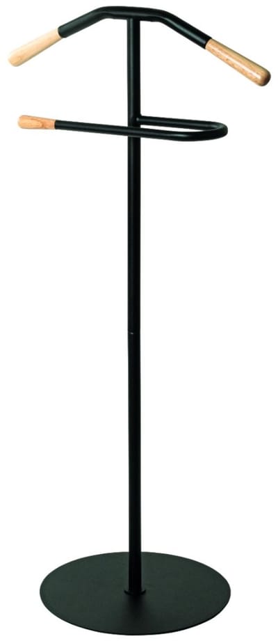 Dressboy – Zwart gepoedercoat staal en massief hout – Robuuste basis – 50 cm breed, 34 cm diep, 105 cm hoog