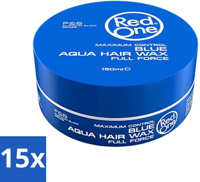 Red One - Haarwax - Blue - Aqua Hair Wax - Voor Sterke Hold & Glanzende Finish - 150 ml - Bulkverpakking - 15 stuks