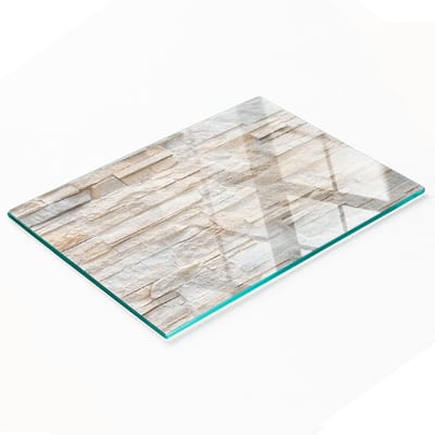 Decoratieve serveerplank van glas met baksteenmotief, 80x52 cm
