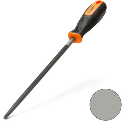 Precisievijl Rond – Bastard Cut – Middelgrof – Gehard Snijvlak – Ergonomische Rubber Handgreep – Geschikt Voor Metaal En Hout – Voor Ontbramen, Vormgeven En Afwerken In Werkplaats En Hobbygebruik [10613]
