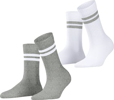 Esprit Tennis Stripe 2-Pack gedessineerd katoen multipack sokken dames veelkleurig - maat 35-38