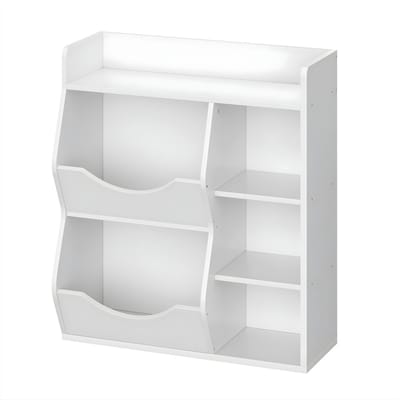 Kinderboekenplank - Voor kleuterschool, slaapkamer of speelkamer - 5-cubby multi-plank organizer - Voor boeken en speelgoed - Wit