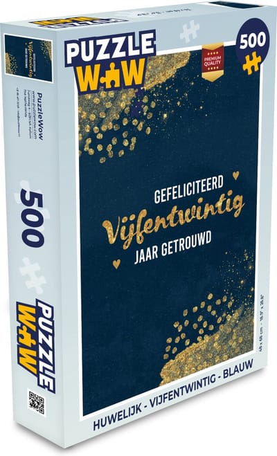Puzzel Gefeliciteerd vijfentwintig jaar getrouwd - Quotes - Spreuken - Goud - Trouwen - Legpuzzel - Puzzel 500 stukjes