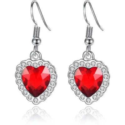 Collier Cœur de l'Océan Titanic Pour Femmes Chaîne en Cristal Bleu et Rouge Bijoux de Mode pour Fête Cadeau gray