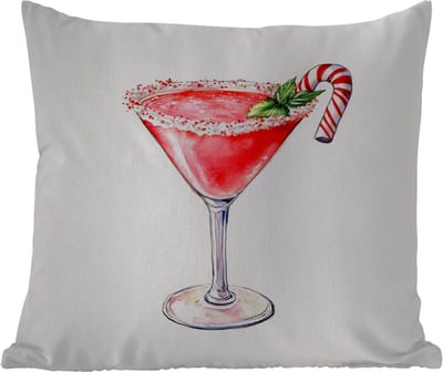 Tuinkussen - Cocktail - Drank - Winter - Kunst - 40x40 cm - Weerbestendig