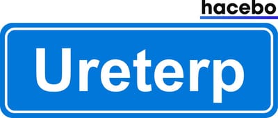 Hacebo - Plaatsnaam Sticker - 29x10 CM - Ureterp sticker - Verkeersborden sticker - grappige cadeaus - Ureterp