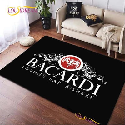 Bacardi Rum logo Creatieve Vloerkleden, Tapijt voor Woonkamer Slaapkamer Huisdecoratie, Kinderen Keuken Badkamer Antislip Vloermat Alfombra 40x60cm