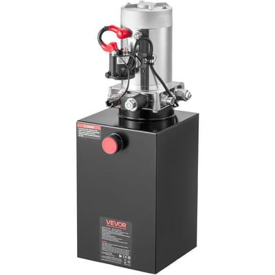 Unité de Puissance Hydraulique 15 L, Pompe pour Remorque Basculante à Simple Effet, Pression Maximale de Secours 22 MPa & Débit de 3,4 L/min, Pompe Hydraulique CC 12V avec Métal