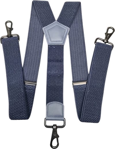 Bretels Blauw- bretels heren volwassenen - bretellen voor mannen - Bretels Blauw- bretels heren volwassenen - bretellen voor mannen - 3 Bevestiging beugels die niet los schieten