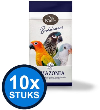 10x Deli Nature - Birdelicious grote parkieten amazonia 800gr - Vogelvoer - 800 g