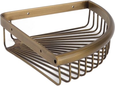 Famanu – Hoek douchecaddy, boorvrij wandmontage douche organizer, ruimtebesparend hoekrek voor badkamer, toilet, keuken
