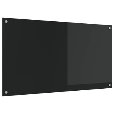 vidaXL - Keukenachterwand - Zwart - 110 - x - 60 - cm - gehard - glas
