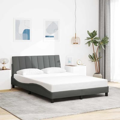 vidaXL - Bedframe - zonder - matras - "Hanko" - 120x200 - cm - stof - donkergrijs