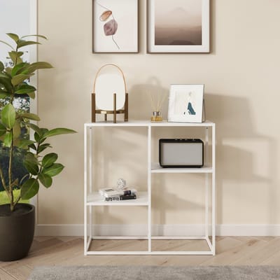 Console tafel Strömstad sidetable 80x80x26 cm wit mat