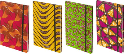 J-Line notitieboek A4 Patroon - papier/textiel - mix - large - 4 stuks