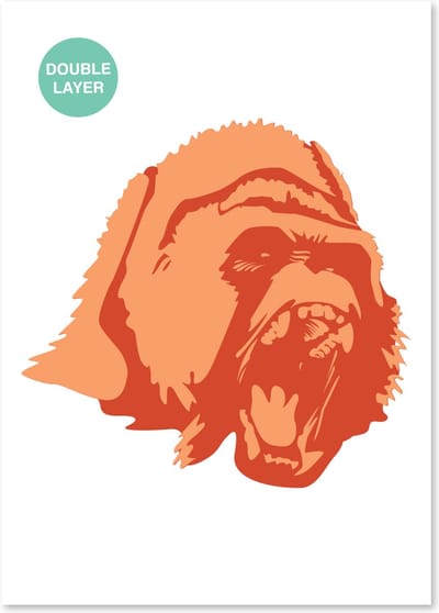Gorilla sjablooon - 2 lagen kunststof A3 stencil - Kindvriendelijk sjabloon geschikt voor graffiti, airbrush, schilderen, muren, meubilair, taarten en andere doeleinden