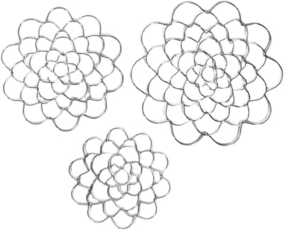 Bloemenrooster Set - Bloemstuk Houder - Bloemen Schikken - Robuust Ijzer Design - 10-15 cm - Zilver