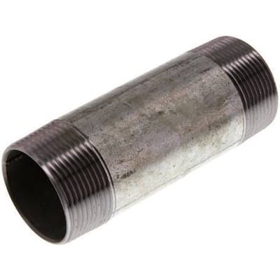 R 1 1/2'' Verzinkt Stalen Dubbele Pijpnippel 50 Bar DIN 2982 - 120mm [2 Stuks]