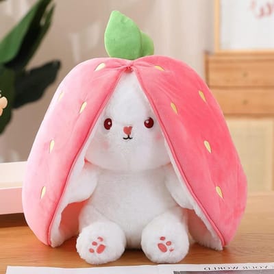 Pluche Speelgoed - Knuffel Pop - Cadeau Geven - Veranderbaar Design - 75 cm - Aardbei Konijn